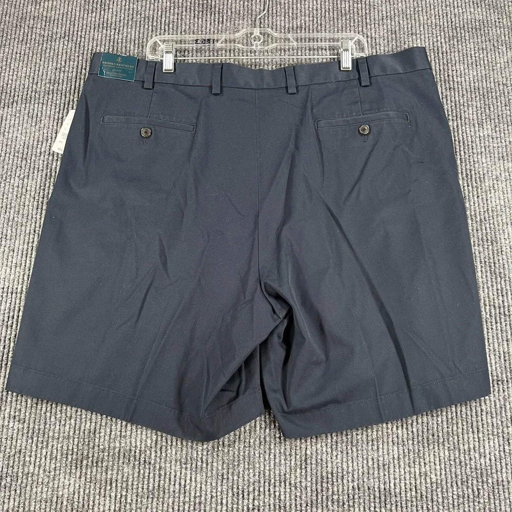 Brooks Brothers Elliot Shorts Mens 42 Blue Pleated Chino Casual Work Golf New